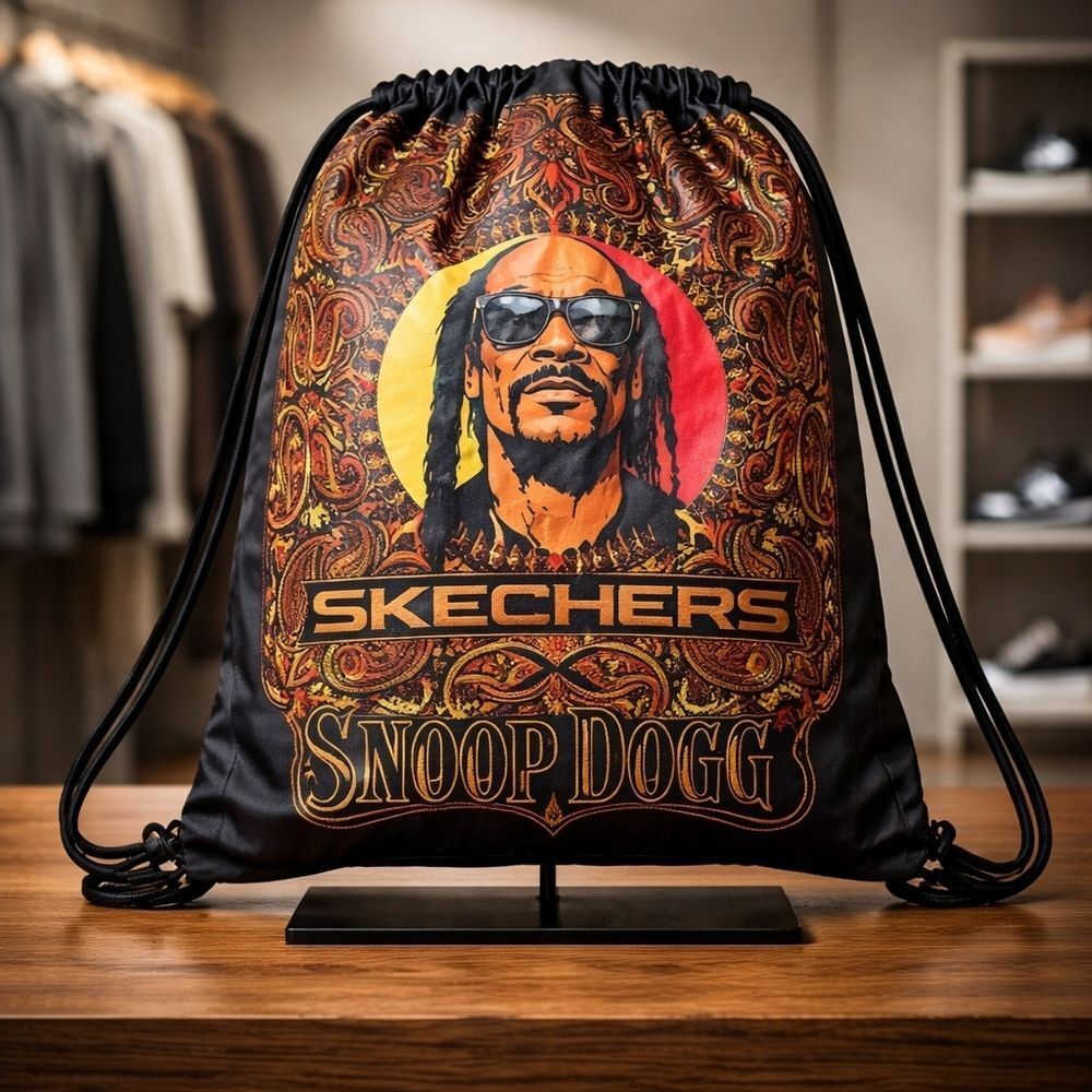 Skechers Snoop Dogg Drawstring Backpack - Black and Multicolor